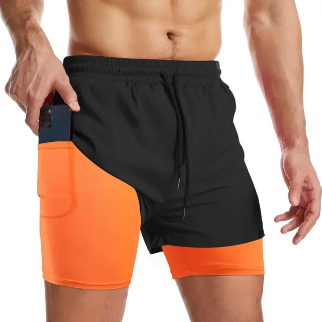 Pantaloncini Sportivi Da Uomo Running Shorts Asciugatura Rapida Con Tasca per Jo