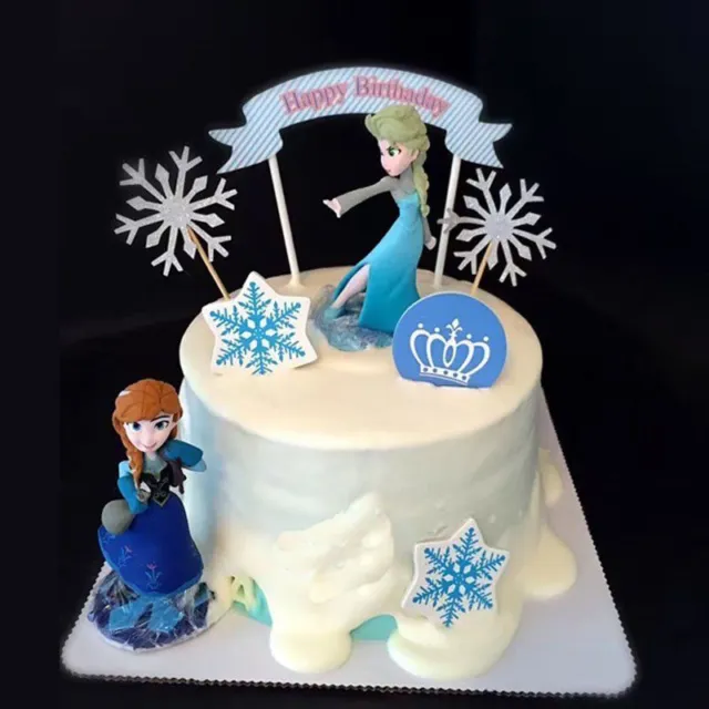 Disney Frozen Anna Elsa Cake Topper Figure Statue Bambini Birthday Cake Decoration