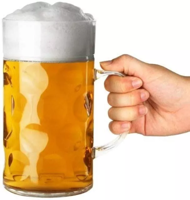 Plastic Beer German Stein Glass  2 Pints New 🍀  🍺