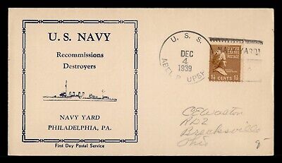NAVY  Naval 1939 DESTROYER RECOMMISSIONING USS Abel P Upshur Cover 12-4-39