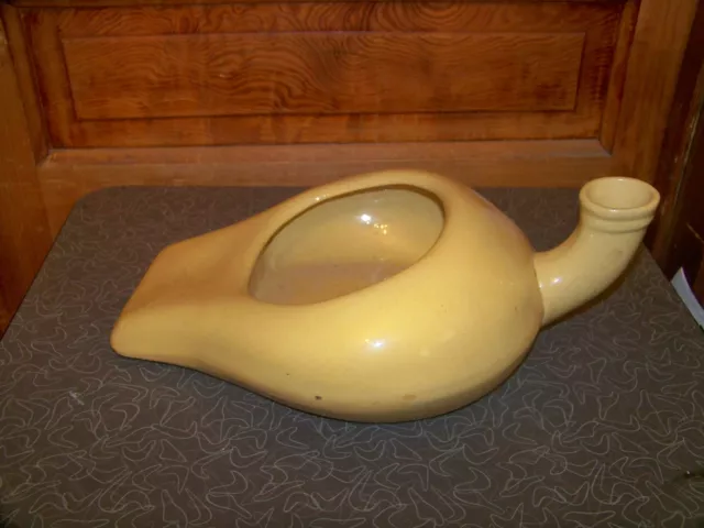 Antique Cream Colored Pottery Bedpan