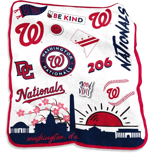 Washington Nationals 50'' x 60'' Native Raschel Plush Throw Blanket