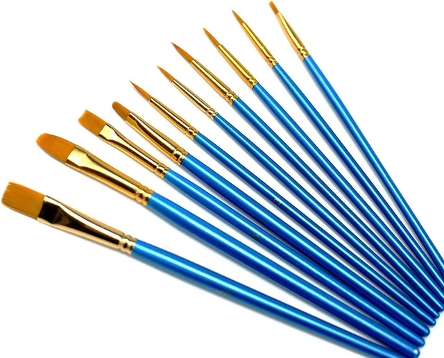 SyiXute 10 Pezzi Pennelli da Pittura,Pennelli Acquerello di Nylon per D