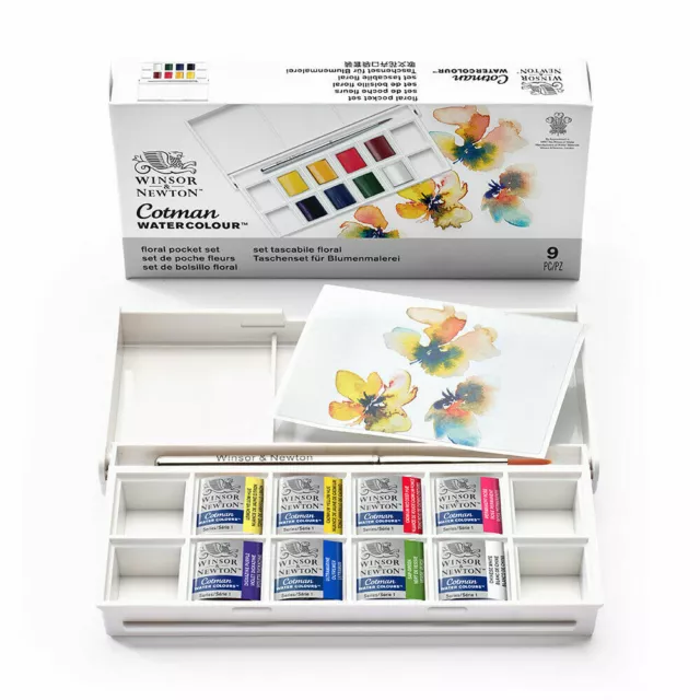 Winsor & Newton Cotman Aquarellmalerei Taschenset - 8er Set Farben