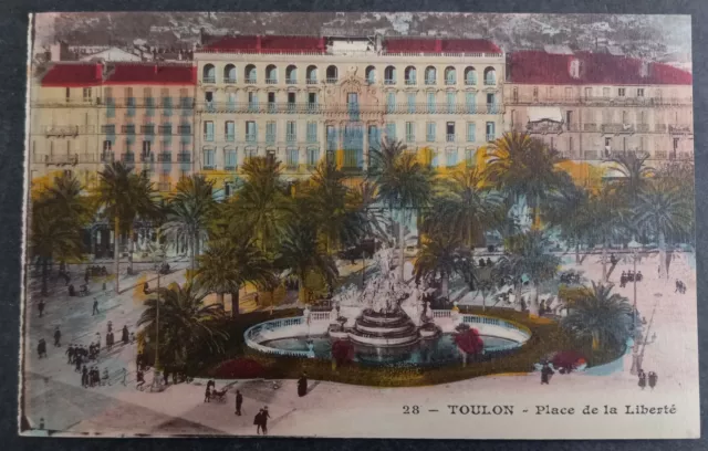 Undated France Postcard-Toulon, Freedom Place Unused No Stamp