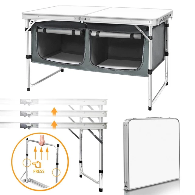 Grille Camping Pliante Acier Inox - Hauteur Réglable, Fonction Drainage - 38 Cm Déplié, Portable