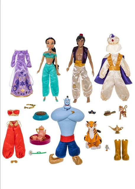 DISNEY STORE PRINCESS Jasmine Aladdin Deluxe Doll Set £64.95 - PicClick UK