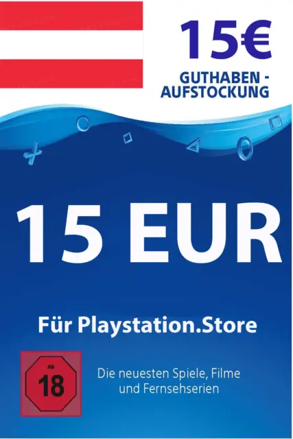 15€ PSN AT Card - 15 Euro Playstation Network Guthaben Digital Code - Österreich