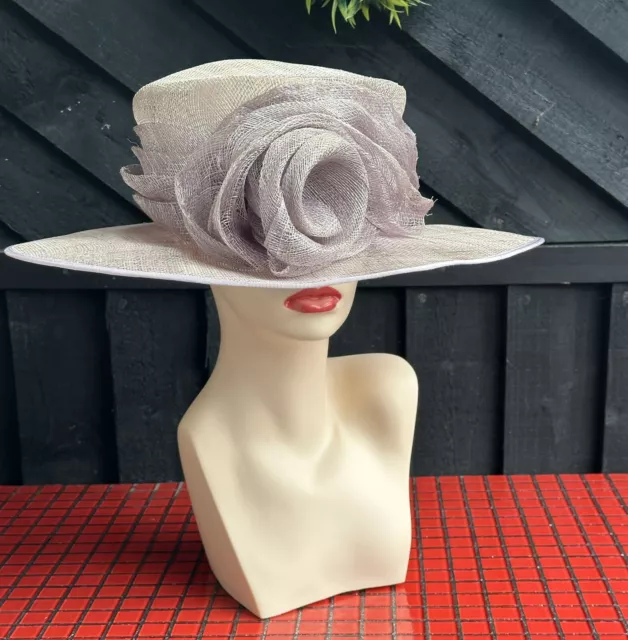 Jaques Vert Neutral & Soft Mauve Ladies Hat Special Occasion/Wedding / Races