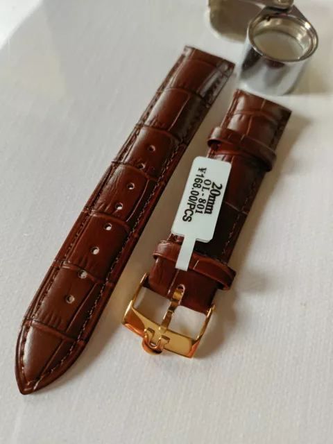 Bracelet de montre cuir véritable 20mm Grain Croco OMEGA Watch Boucle Siglé