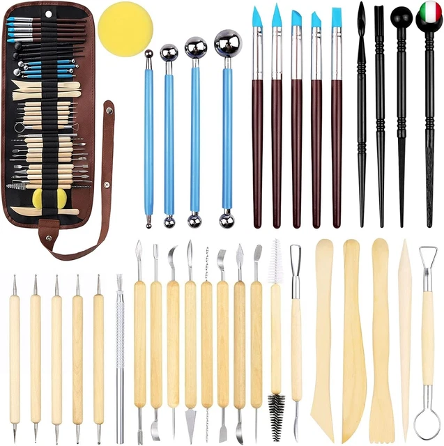 Kit 55 Pezzi Per Modellazione - Utensili Scultura Argilla Per Ceramica E Artigianato - Foto 12