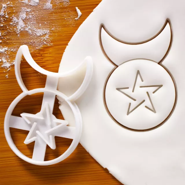 Horned God cookie cutter - neopagan star moon wicca Wiccan pagan Cernunnos deity