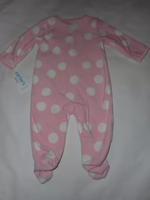 Carters Baby Girl Warm Fleece Pink Squirrel Sleeper - Infant Size 3 Months 3