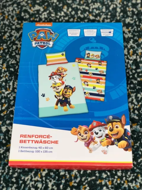 Bettwäsche, Kinderbettwäsche Paw Patrol 135x200 2-teilig Baumwolle NEU!