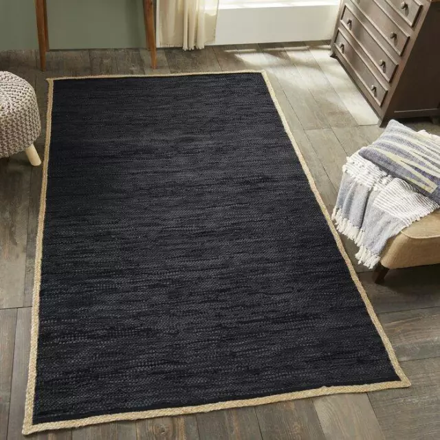 Alfombra 100% Yute Natural Alfombra Reversible Hecha A Mano Sala De Estar...