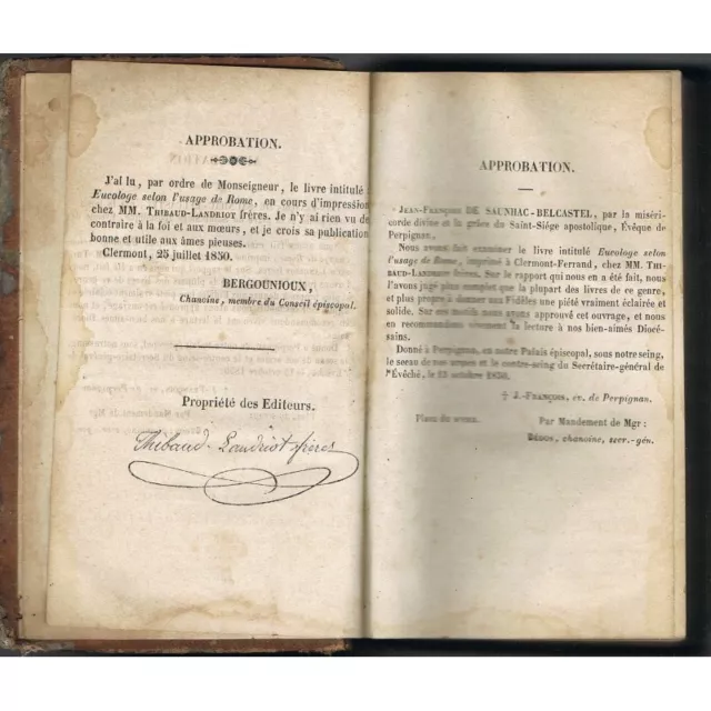 EUCOLOGE selon l'Usage de ROME Chemin de la Croix Éditions THIBAUD-LANDRIOT 1850 2