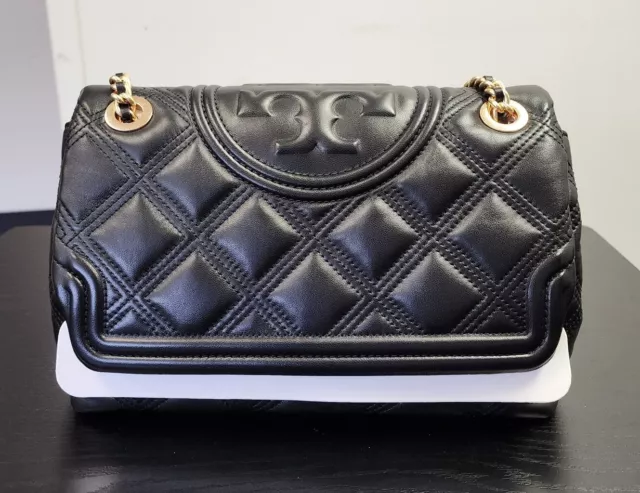 Tory Burch Fleming Soft Convertible Shoulder Bag & Wallet Set Black NWT