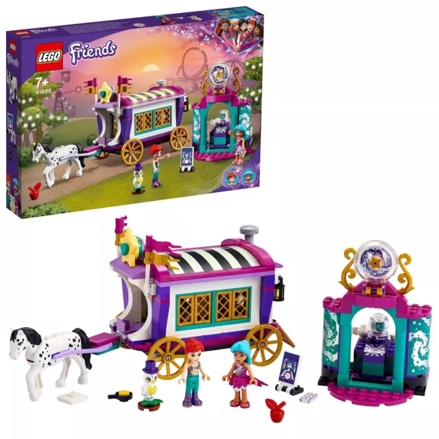 LEGO 41688 Friends Magical Caravan Horse Set, Fairground Amusement Park with 2 M