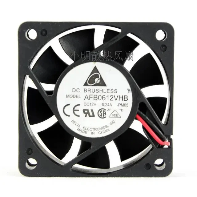 Ventilateur 12V 0.15A 60x60x15mm - Modèle AFB0612HB - Double Roulement à Billes Silencieux - Pour Refroidissement PC, électronique - 2
