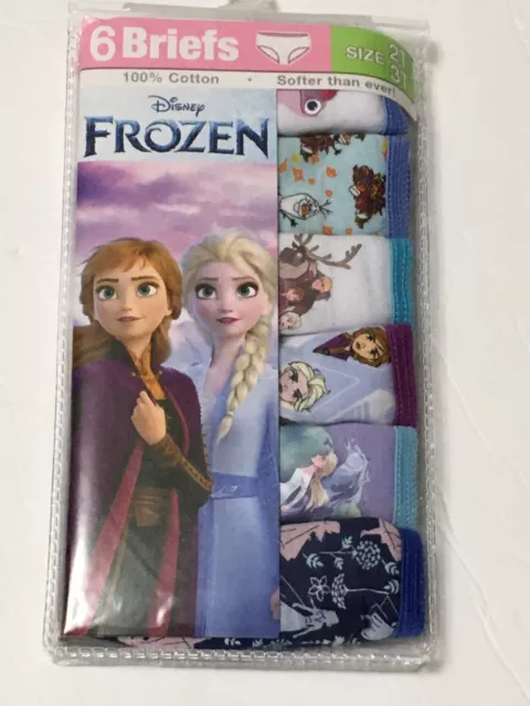 Disney Frozen 6 Pack Girls Toddlers 2T-3T Briefs Underwear - New