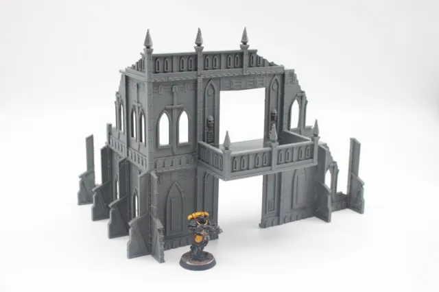 3D Printed Ruined Shrine/Cathedral Building Terrain for 28mm Miniature Wargames