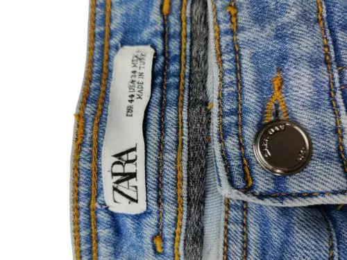 Mens Zara Man Size Eur 44 W34 L31 Blue Slim Stretch Fit Denim Jean Trouser 34/31 2