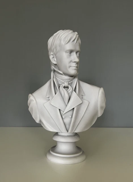Mr. Darcy Bust Statue, 10 Inches 25 cm, Pride and Prejudice, Marble Sculpture