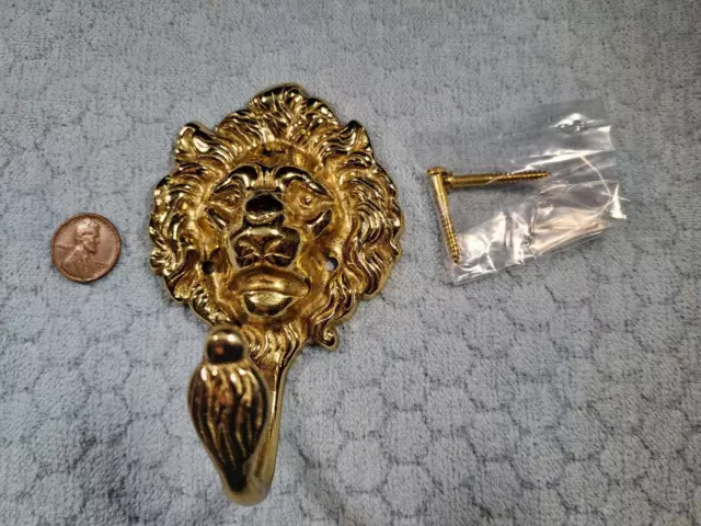 Brass Wall Lion Hooks Coat Keys