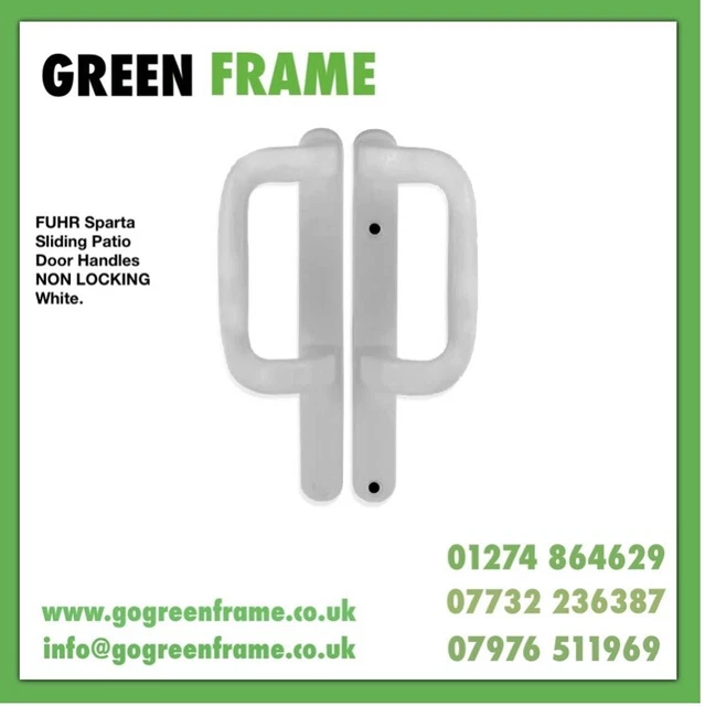 FUHR Sparta Non Locking Sliding Patio Door Handles, 220mm White.