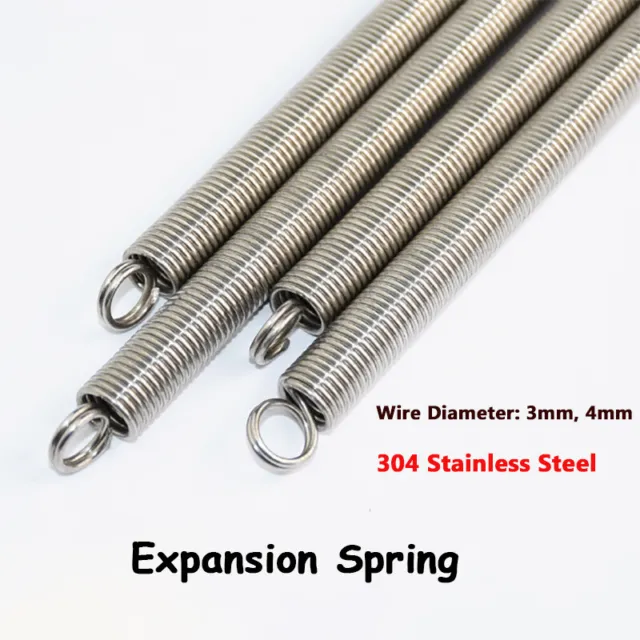 Expansion Spring 3mm / 4mm Wire Dia Loop End Extension Springs - Stainless Steel