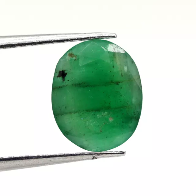 Desseré non Traité Naturel Vert Émeraude 1.61 CT Zambie Extrait Gemme 8x7 MM