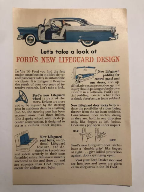 1950’s Ford Car Automobile Lifeguard Design Magazine Print Ad