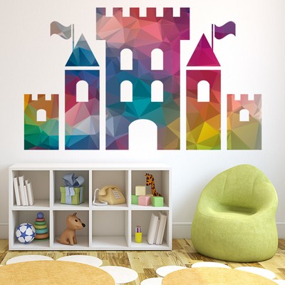 Castello arcobaleno Fantasia di Fata Adesivo Murale WS-45795 