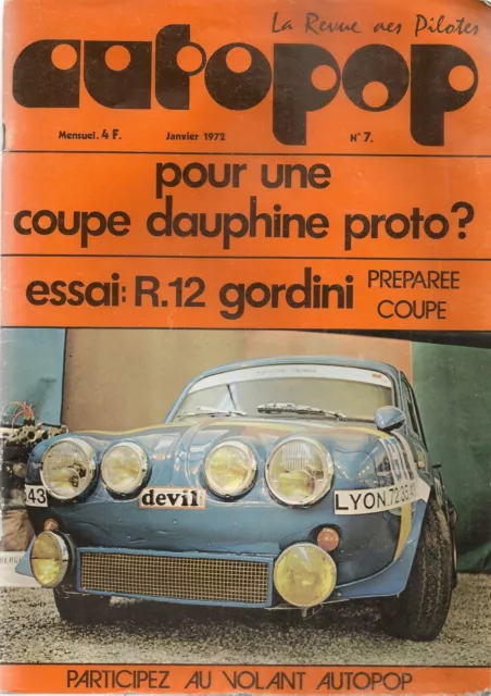 Autopop 7 1972 Renault 12 Gordini Coupe Criterium Des Cevennes Salon Turin Lyon