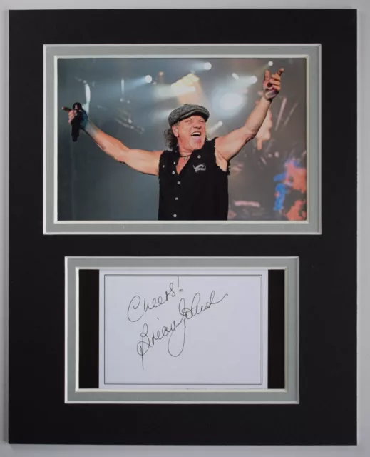 Brian Johnson Signed Autograph 10x8 photo display  Music ACDC COA AFTAL