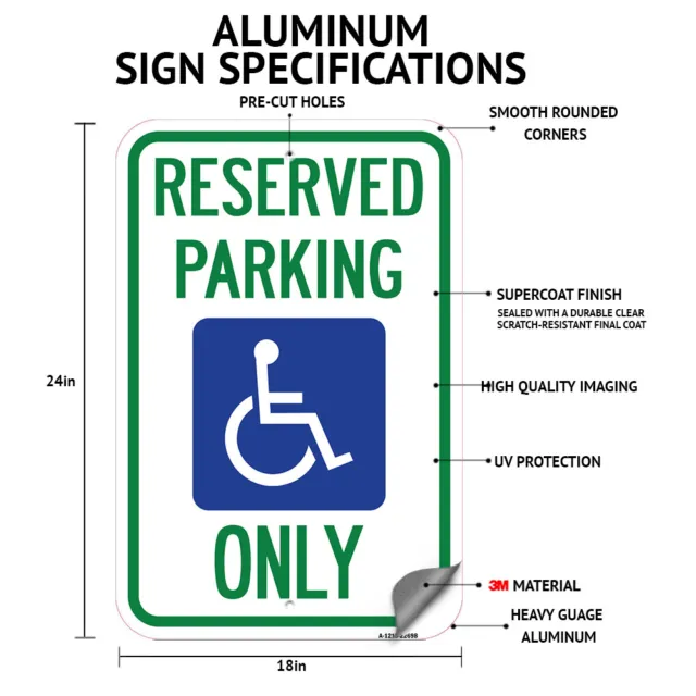 Angle Parking Only (With Bidirectional Arrow) Aluminum Sign 3