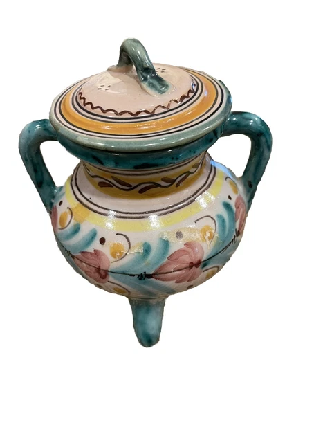 Vintage Hand Painted Small Sugar Bowl with lid