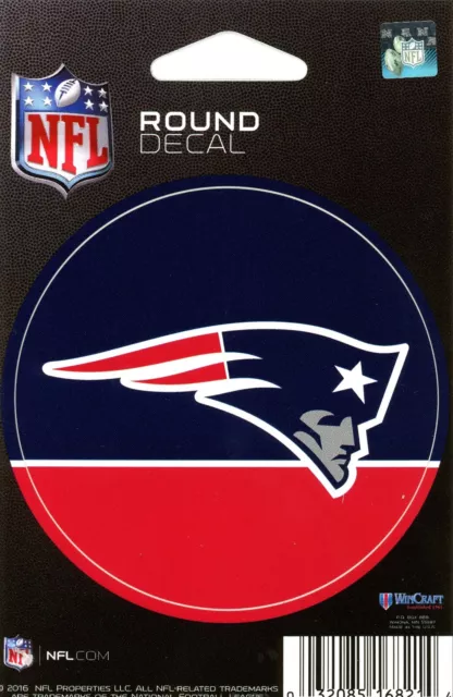 NEW ENGLAND PATRIOTS ~ 3 Inch Round Color Vinyl Sticker Decal Auto Car Window