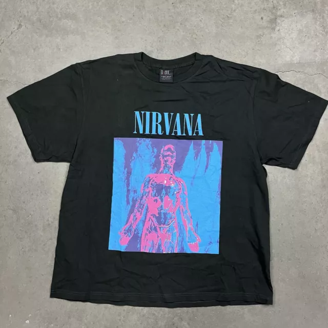 Camiseta Nirvana Sliver Seattle Grunge Band Gráfica Negra L REIMPRESA