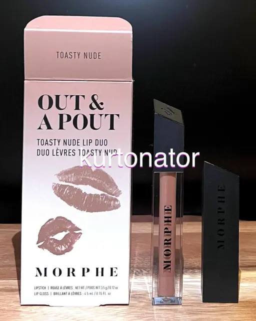 Morphe Out & A Pout TOASTY NUDE Lipstick & Lip Gloss Duo NEW