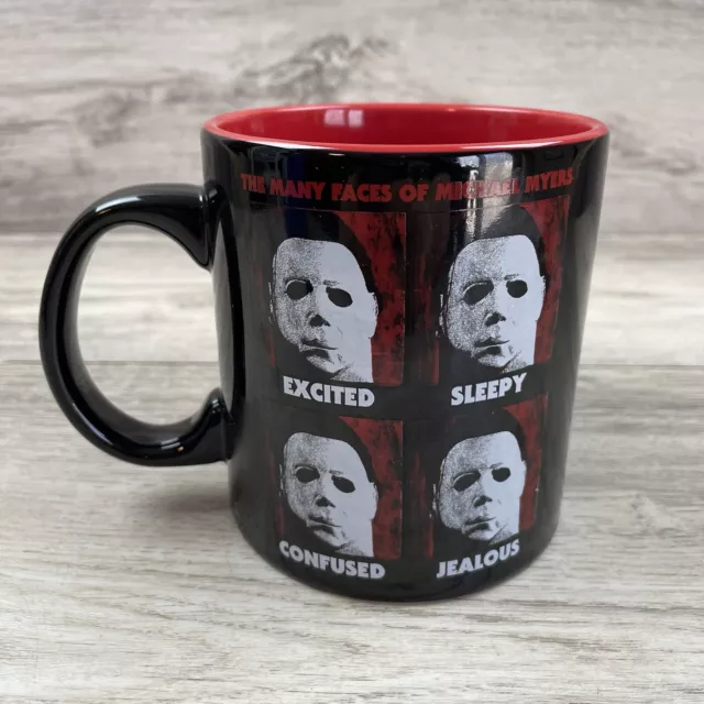 Many Faces Of Michael Myers Coffee Cup Mug Halloween Resurrection Universal  Stud