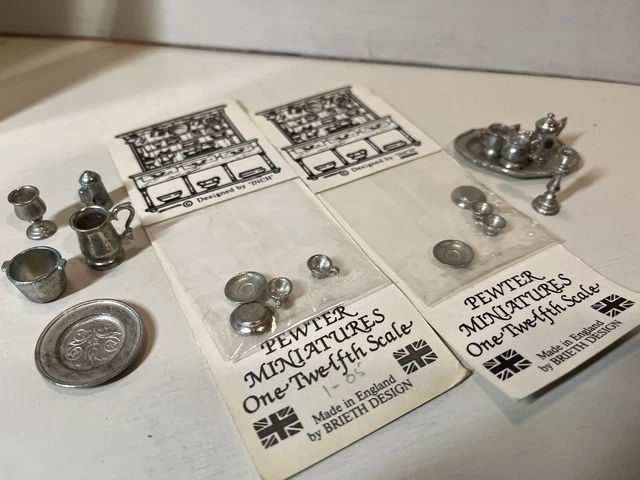 1:12 Scale VINTAGE Dolls House Pewter Miniatures - Antique Miniaturist Items