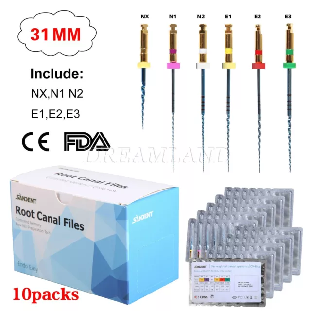 60pcs Dental Super NiTi Files Rotary Engine File Endo Motor Root Canal 31mm atz