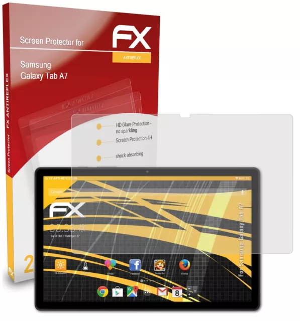 atFoliX 2x Film Protection d'écran pour Samsung Galaxy Tab A7 mat&antichoc