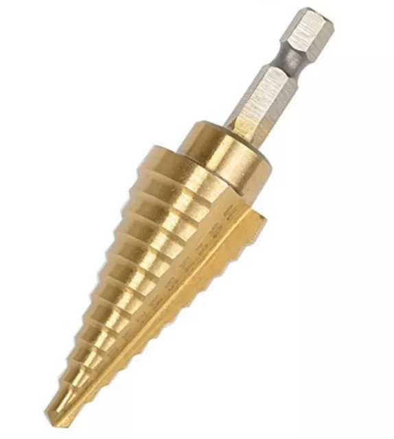 3/16" to 7/8" Titanium Step Drill Bit Unibit High Speed 12 Different Sizes New