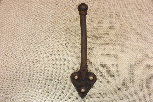Old Coat Hook Single Heart School Farmhouse Rustic Cast Iron 5” Vintage 1850’s 2