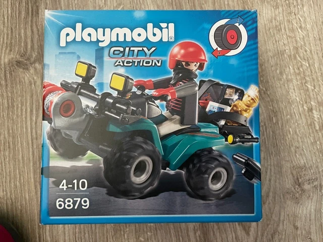 PLAYMOBIL SET 6879 Ganoven-Quad Seilwinde Gangster Räuber Quad Dieb ...