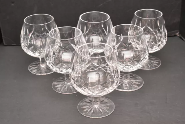 Vintage Set of 6 WATERFORD CRYSTAL Lismore 12 oz Brandy Snifters/Glasses IRELAND