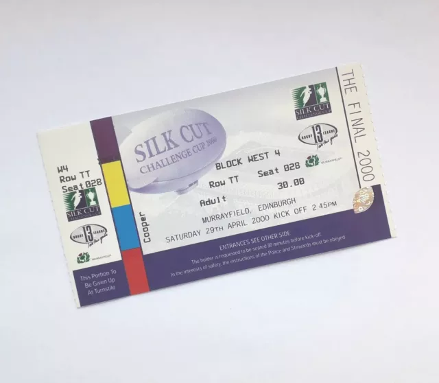 Bradford Bulls Rugby League Memorabilia Unused 2000 Challenge Cup Final Tickets