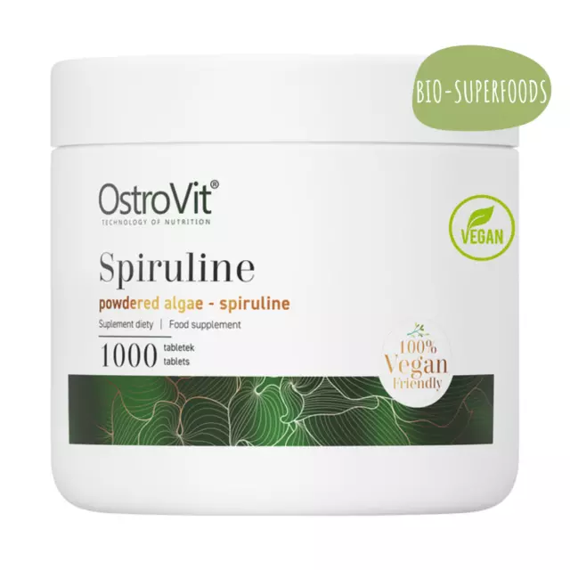 Spirulina Bio 1000 Compresse Pura Alga NO OGM NO Additivi Ferro Proteine Dieta